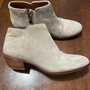 Sam Edelman Petty Tan Beige Suede Leather Booties